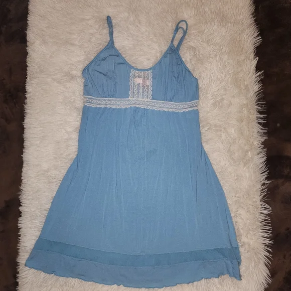 Victoria's Secret | Intimates & Sleepwear | Vintage Victorias Secret Angels  Blue Small Night Dress Pajama | Poshmark